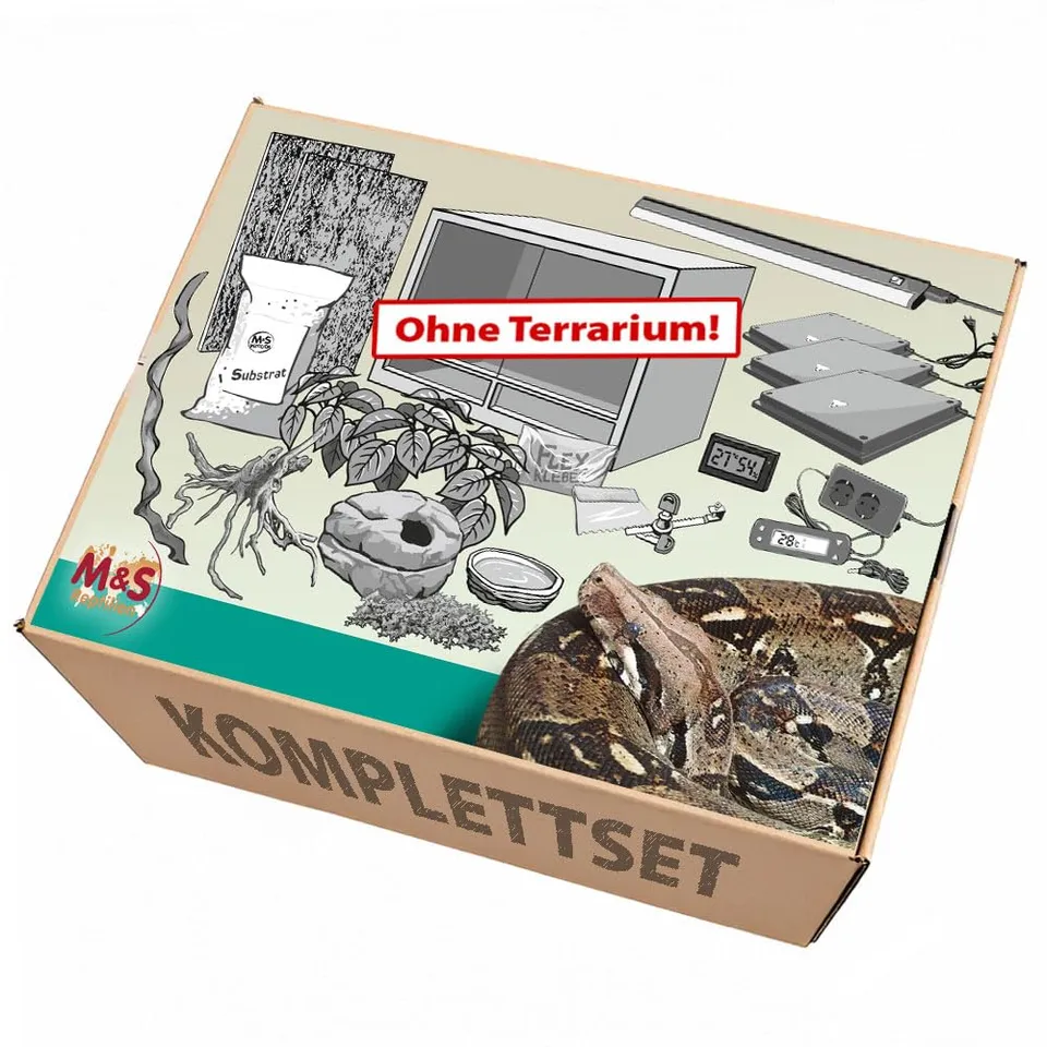 M&S Reptilien Komplettset Boas Pythons 150x80x80 ohne Terrarium
