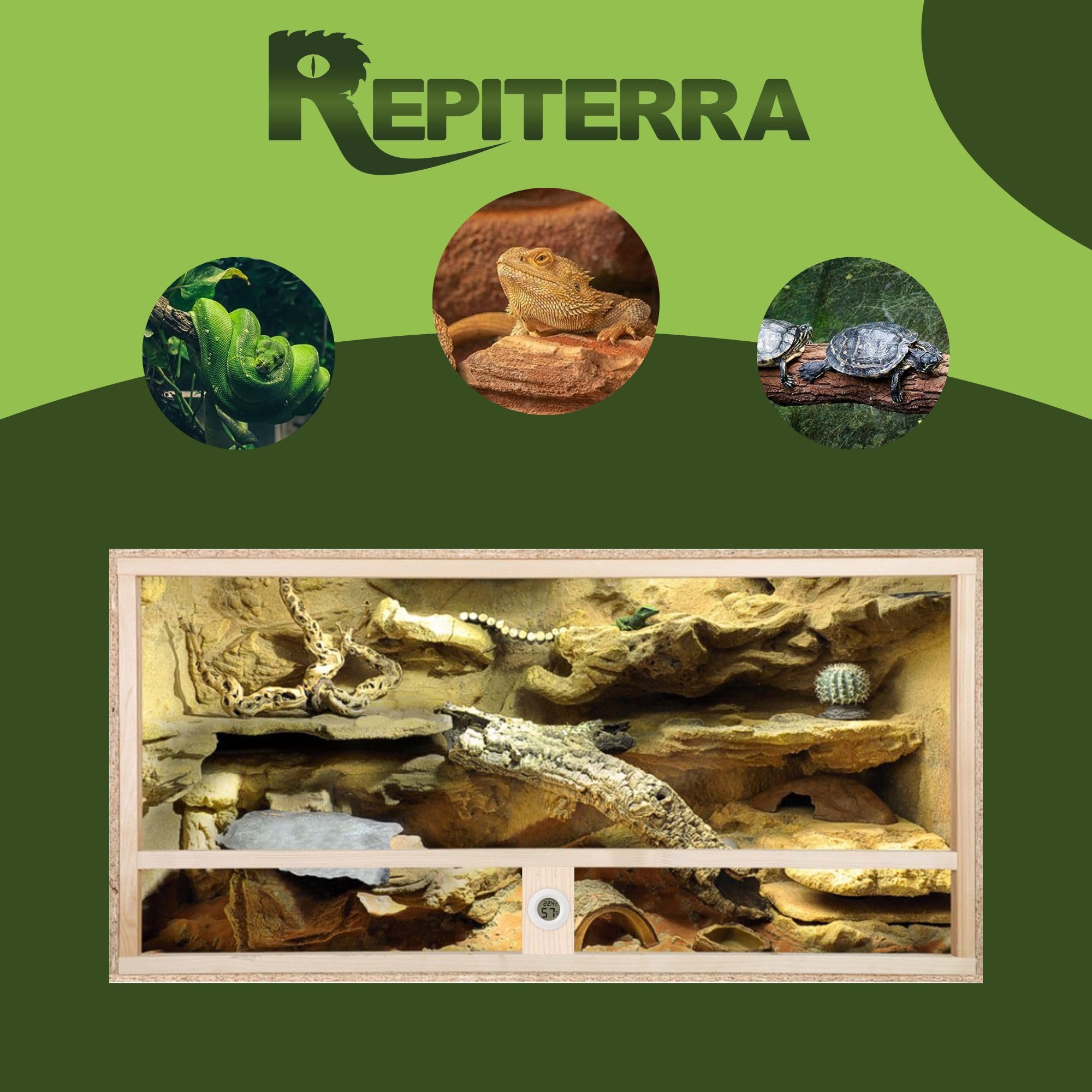 Repiterra Holzterrarium Deckenbelüftung 100x50x50 cm Schildkröte