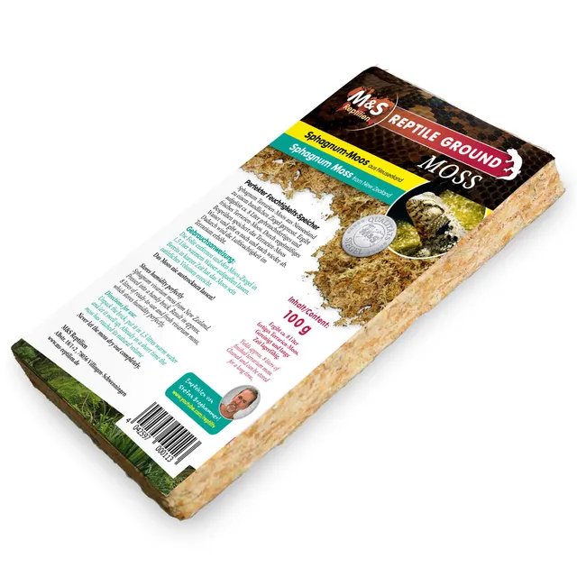 M&S Reptilien Sphagnum Moos Ziegel 100 g für Feuchtterrarium
