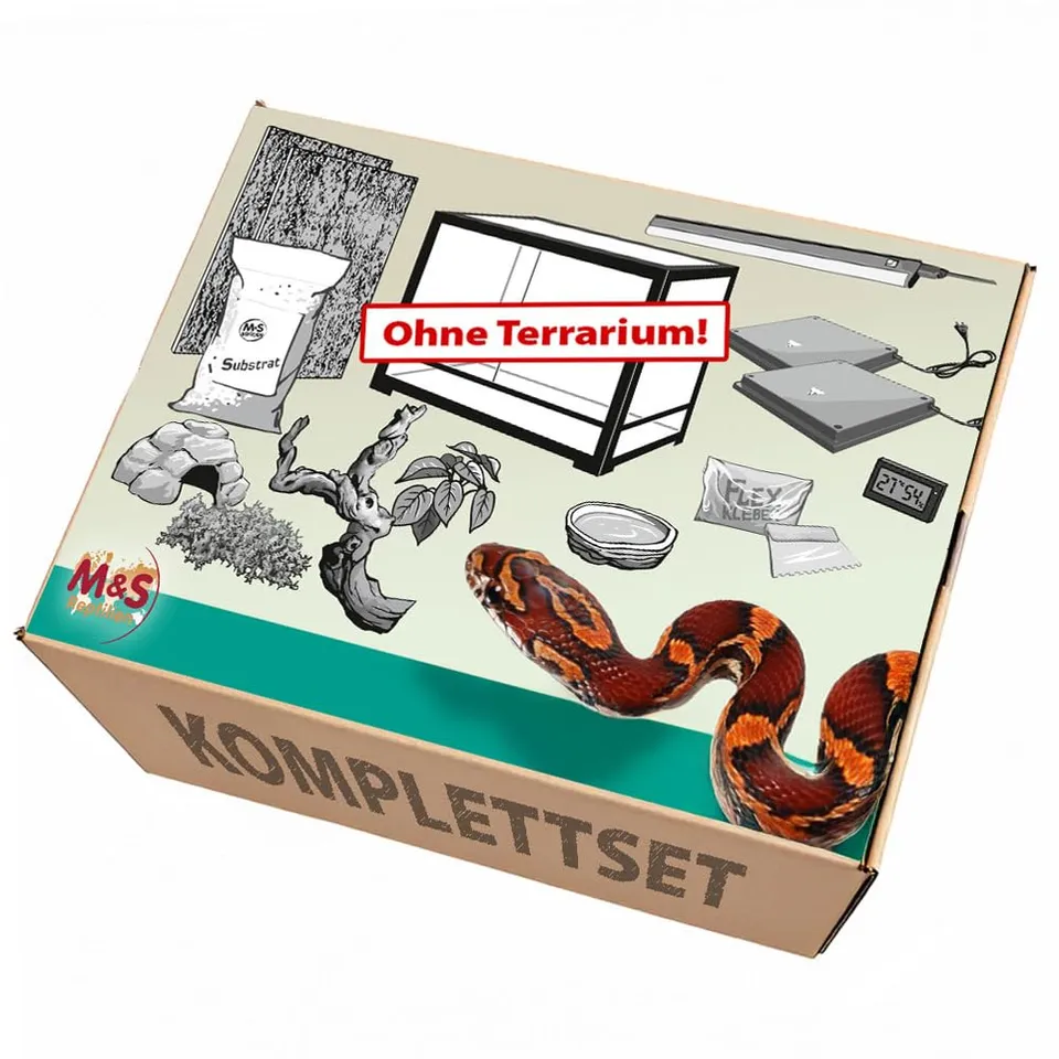 M&S Reptilien Komplettset Kornnatter Zubehör-Set ohne Terrarium