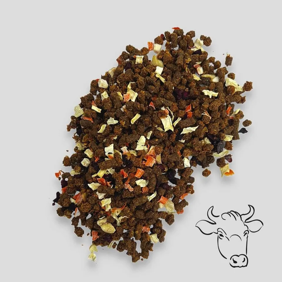 intipa Trockenbarf Rind mit Obst und Gemüse Hundefutter 1 kg luftgetrocknet