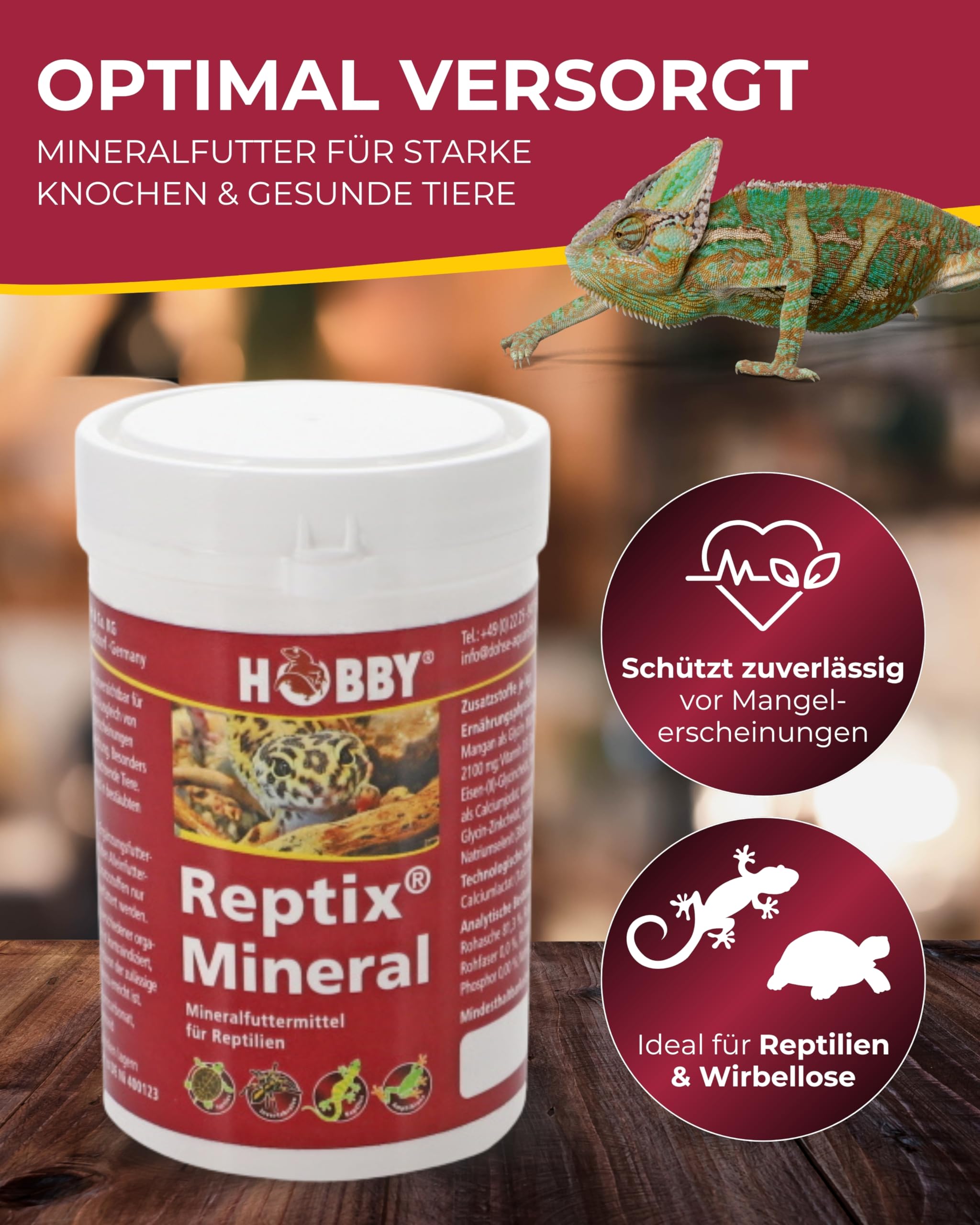 Hobby Reptix Mineral I Mineralpräparat 120g mit D3