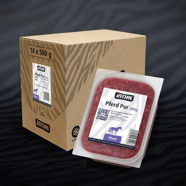 intipa BARF Pferdefleisch Pur Frostfutter 14x500g mager