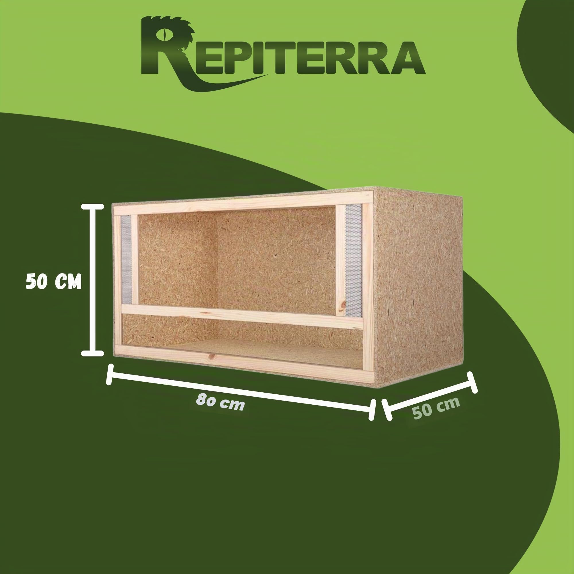 Repiterra Terrarium 80x50x50 cm Frontbelüftung Holzterrarium