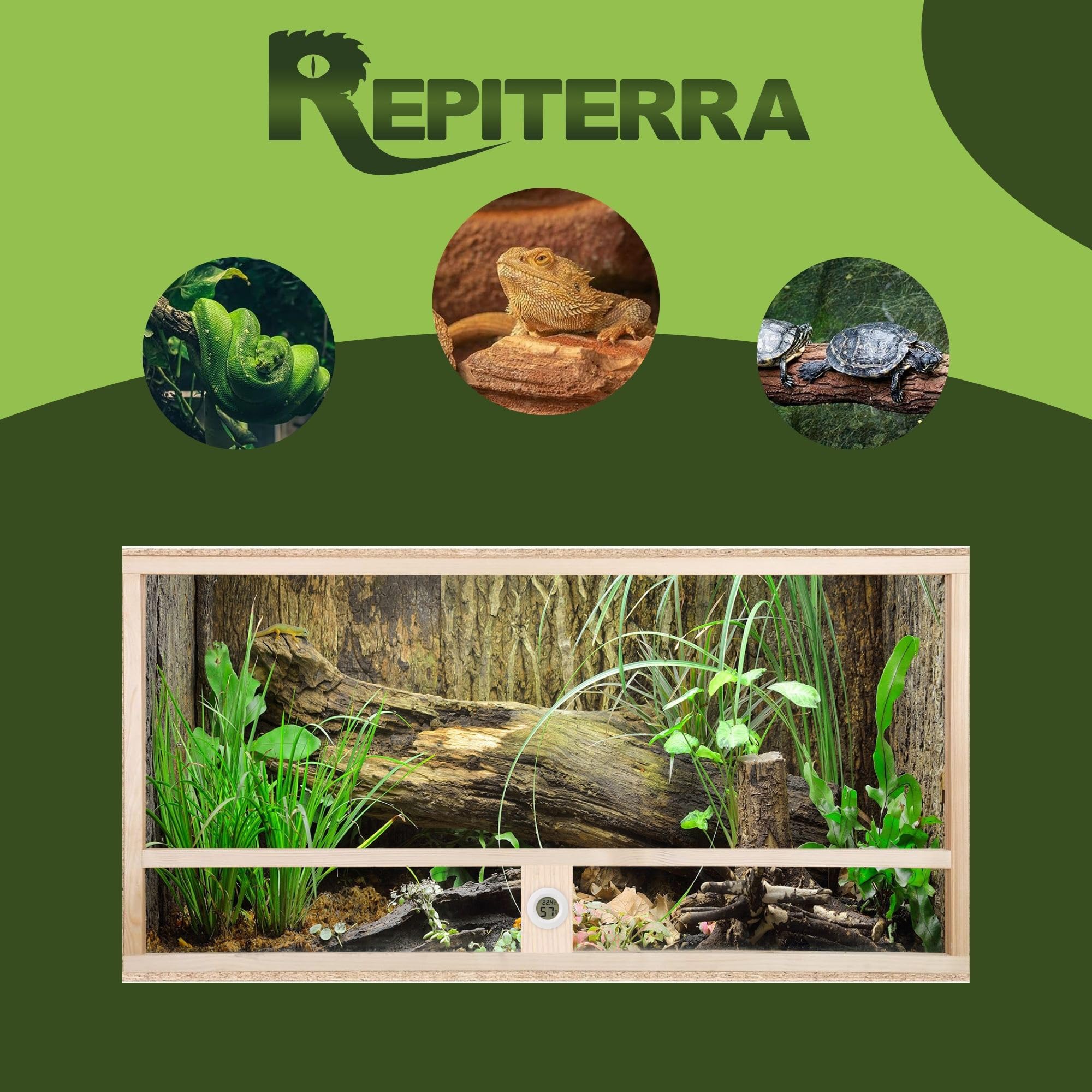Repiterra Terrarium Seitenbelüftung Holzterrarium 120x50x50 robust
